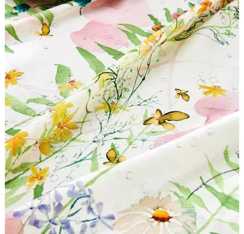 Tischdecke Rosee Du Matin Printemps 155x355 cm - Garnier-Thiebaut - Elegante Tischdecke Rosee Du Matin Printemps von Garnier-Thiebaut, 155x355 cm, aus hochwertigem Baumwolle-Leinen-Mix. Pflegeleicht und ideal für festliche Anlässe. Mit gesäumten Kanten für einen stilvollen Look.