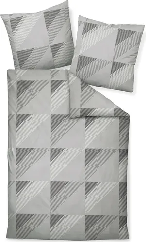 Janine Mako-Satin Bettwäsche 200x220, 3-teilig grau in grau von Original Janine