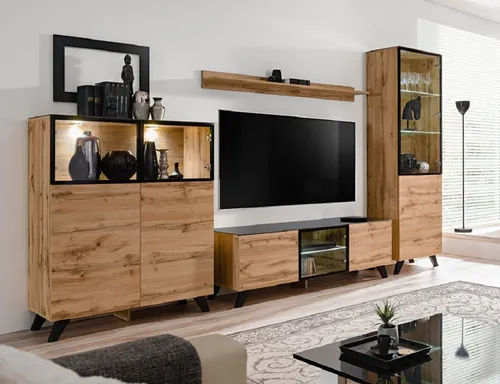 ASM-Moebel Wohnwand THIN mit LED Beleuchtung von ASM Möbel