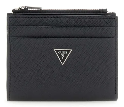 Guess Geldbörse Bifold Top Zip Wallet, aus echtem Leder mit RFID-Blocker Schutz