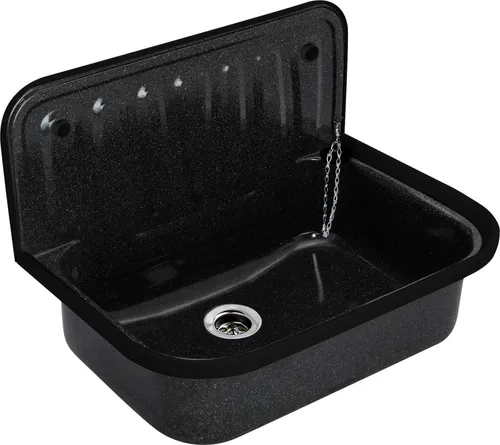 Sanicomfort Stahl-Ausgussbecken Granitoptik 50 x 38 cm