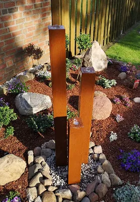 Köhko Säulenbrunnen Brasilien in Edelrostoptik von Könige Hausdeko GmbH