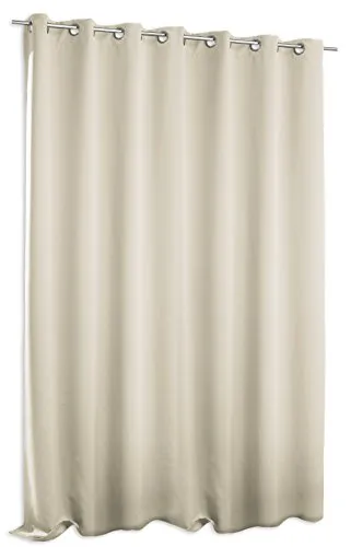 Verdunklungsgardine Blackout extra breit ca. 295x245 cm Ösen Vorhang Blickdicht Gardine #1389 (Ecru)