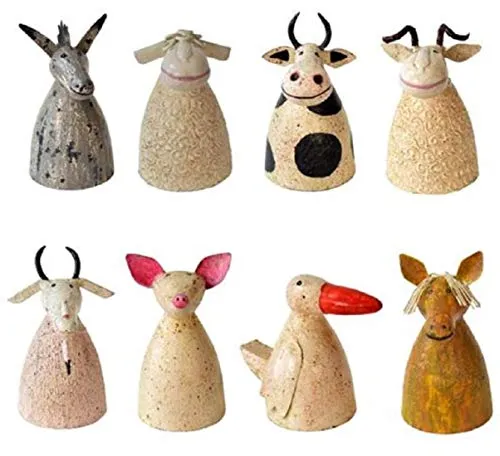 ETC Zaunhocker Bauerhoftiere Esel/Schaf/Kuh/Schafbock/Ziege/Schwein/Gans/Pferd Metall bemalt Verschiedene Motive Preis für 1 Stück