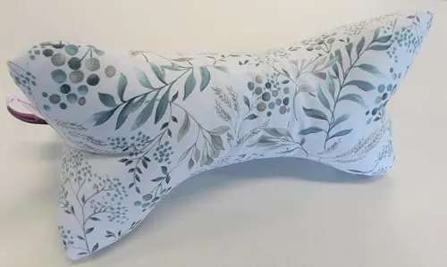 Manufaktur Martinshof Leseknochen Gräser/Blätter Nackenkissen, Nackenknochen,Lesekissen,Leseknochen, Buchstütze, Relaxkissen,Nackenstütze, ergonomisch, Baumwolle