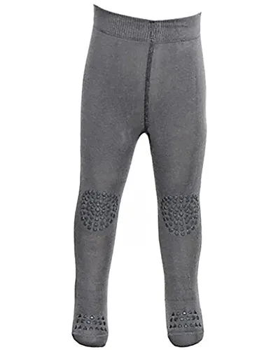 GoBabyGo Baby Krabbelstrumpfhose (74/80, Dunkelgrau) - Produziert in Europa | Kinder Strumpfhose mit Noppen an Knien, Sohlen und Zehen