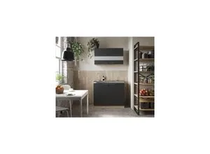 Respekta Pantryüche Set 5 - schwarz - Küchenmöbel-Set 5 mit Spülenunterschrank, Oberschrank und Edelstahlkochmulde, ideal für moderne Küchen und platzsparende Lösungen.