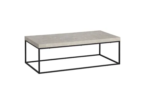 KADIMA DESIGN Couchtisch 120x60 cm - Moderner Sofatisch in Stein-Optik - Eleganter Couchtisch in Sandfarben mit robuster Metallbasis. Ideal für stilvolle Wohnzimmer, bietet Platz für Zeitschriften und Fernbedienungen.