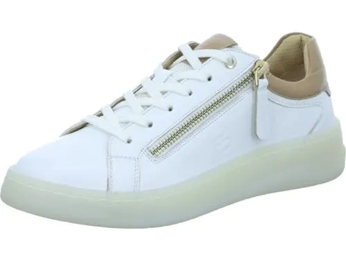 TT.BAGATT D31-AJF08 Damen Schnürer, White/Brown, 40 EU - Damen-Sneaker mit Easy Change-Einlegesohle für unübertroffenen Komfort. Zweifarbige Sneaker in Beige und Mint, ideal für vielseitige Freizeitoutfits und ausgestattet mit praktischem Reißverschluss.