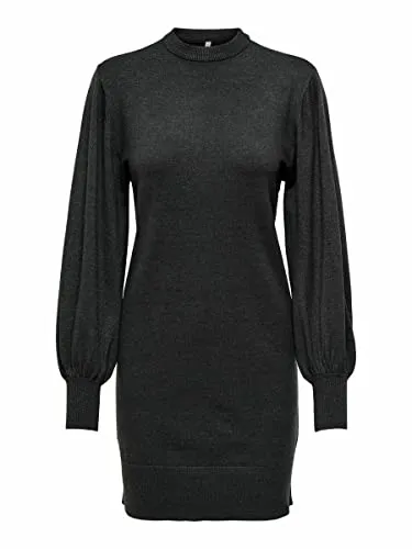 Strickkleid ONLY ONLLABELLE LIFE L/S DRESS KNT NOOS, Damen XL - Shirts, feminines Feinstrickkleid in A-Linie mit modischen Ballonärmeln und hoch geschlossenem Ausschnitt für einen bequemen und eleganten Look.