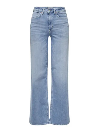 ONLY Damen Jeans 15282975 Light Blue Denim S-30 - Moderne Jeans mit hohem Bund, spitzen Details und praktischen Fronttaschen für einen stylishen Look.
