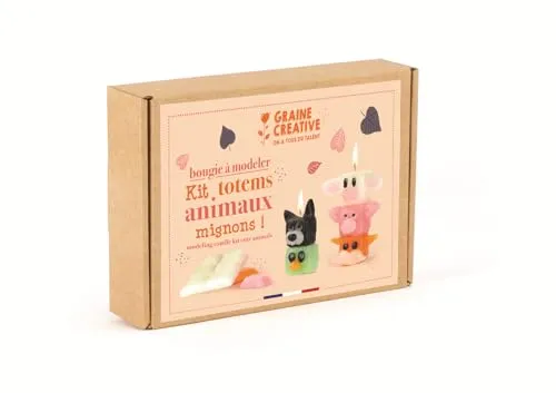 GRAINE CREATIVE Kinderkiste - Modellieren von Kerzen - Totems für Tiere