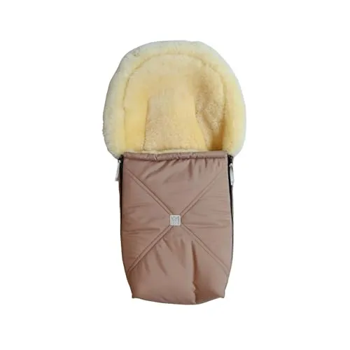 KAISER Emmy Lammfell-Fußsack für Babyschalen – 80 x 37 cm, sand