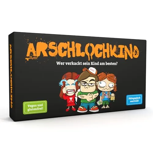 Kampfhummel Spiel KAMPFHUMMEL AR***lochkind - Witziges Kartenspiel für 3-6 Personen, schwarzer Humor für Erwachsene ab 16 Jahren