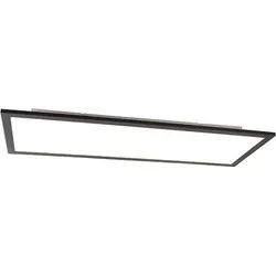 QAZQA Modernes LED-Panel schwarz 80 cm - Liv für Wohnzimmer und Schlafzimmer - Moderne Deckenleuchte mit 3300 Lumen und 20.000 Brennstunden Lebensdauer. Ideal für helle Räume wie Garagen oder Ausstellungsräume. Elegantes Design aus Kunststoff und Stahl.