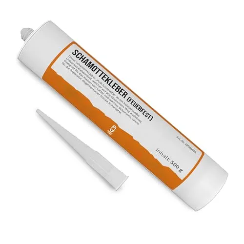 Feuerfest 123 - Schamottkleber feuerfest [500 Gramm] - Für Schamottsteine - Kleber 1.350 °C hitzebeständig - Reparieren, Kleben, Fixieren - Hochtemperaturkleber Kaminkleber Ofenkleber