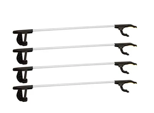 BigDean 4er Set Greifzange 76 cm - Hand-Verlängerung für Senioren - Praktisches 4er Set Greifzangen, ideal für Senioren und Menschen mit eingeschränkter Mobilität. Mit magnetischer Spitze und rutschfestem Griff für einfaches Aufheben von Gegenständen bis 1 kg.