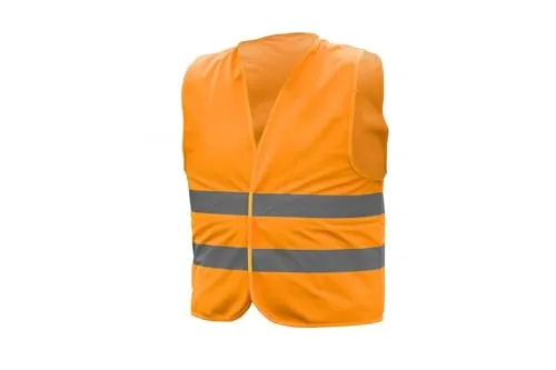 Högert Technik Warnweste für Herren, gelb/orange, Klettverschluss, 2 Reflexstreifen, 100% Polyester (120 g/m²). Ideal für Bau, Verkehr & Industrie. Größen: L-3XL.