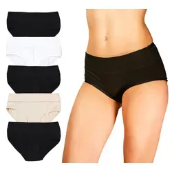 Alkato Slip Damen Slips Baumwolle Unterwäsche 5er Pack beige|bunt|schwarz XXL