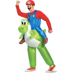 Aufblasbares Mario auf Yoshi Kostüm für Erwachsene