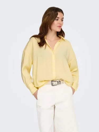 Onlzazima L/S Loose Shirt WVN Noos - Stylisches, locker geschnittenes Hemd für Jugendliche mit verlängertem Rückenteil und dekorativen Knopfdetails. Ideal für lässige Looks.