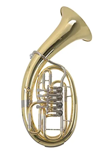 Roy Benson Bb-Bariton BH-202 - Baritonhörner mit Ø 26 cm Schallbecher für tiefen Klang, Neusilber Komponenten und 4 präzisen Zylinderventilen, ideal für Profis und Amateure, im leichten Formetui für mühelosen Transport.