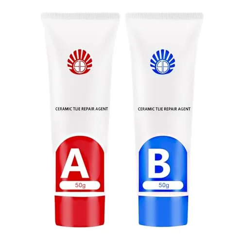 Fliesen Reparaturset,100g Fliesenreparaturset,Keramik Reparaturset Waschbecken,Waschbecken Reparaturset Keramik Weiß,Badewannen Reparaturset Weiß,Zum Reparieren Von Kratzer,Löchern,Rissen