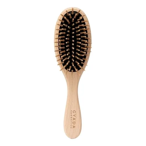 GYADA COSMETICS, ovale Bürste, Medium, ideal zum Entwirren von langen bis mittellangen Haaren, stimulierend und massierend, nicht splittert und elektrisch, stärkt die Pilferzwiebel, aus Buchenholz