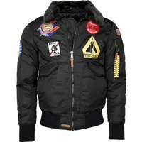 Top Gun Herren Bomberjacke Tg20202013 Black, M - Funktionsjacke von Top Gun, gut gefüttert mit typischer Ärmeltasche und elastischen Strickbündchen für optimalen Tragekomfort.