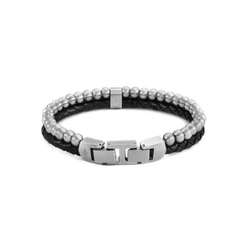 Fossil Edelstahlarmband für Herren mit Karabiner oder Faltschließe - Elegantes Armband aus hochwertigem Edelstahl in Schiefer-Silber, ideal für stilbewusste Herren. Robust und vielseitig einsetzbar, perfekt für jeden Anlass.