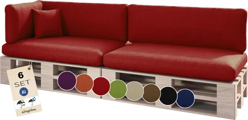 sunnypillow Palettenkissen Outdoor, 6er Set