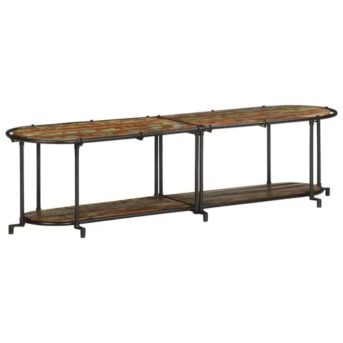 vidaXL TV-Regal 160x42x40 cm aus massivem Altholz - TV-Halterung aus robustem, recyceltem Altholz mit industriellem Eisengestell, bietet reichlich Stauraum und eine stabile Plattform für Fernseher und Deko.