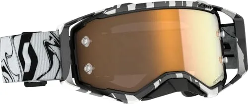Scott Prospect Amplifier MX Goggle - Cross/MTB Brille in Schwarz/Weiß/Goldfarben - Sportbrillen mit verbesserter Sicht und optimalem Schutz für aufregende Fahrten im Gelände.