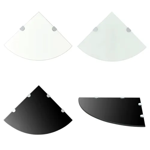 Eckregal aus Sicherheitsglas - Regale & Aufbewahrung, elegantes und modernes Design aus 8 mm Hartglas, ideal für Duschecken und bietet eine Tragfähigkeit von bis zu 15 kg.