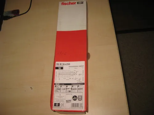 fischer Ankerstange RG M16x250 - 5.8-10 Stück - Hochwertige Ankerstange für einfache Montage mit vorportionierter Mörtelpatrone, ideal für verschiedene Bauanwendungen in Innenräumen.