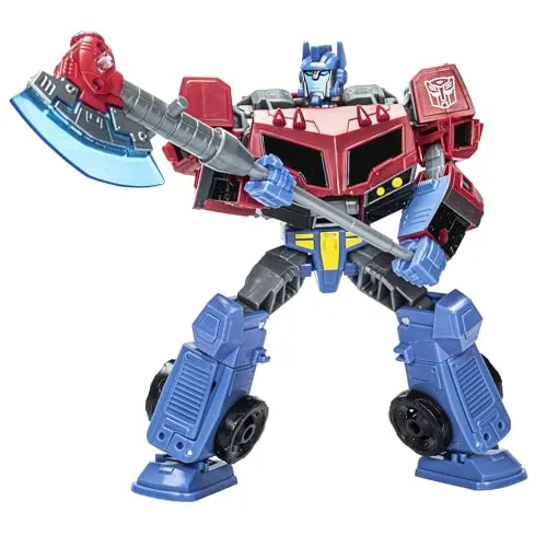 Transformers Generations Legacy United Voyager Class Actionfigur - Animated Universe Optimus Prime 18 cm - Spielfiguren mit 25 Transformationsschritten, beweglichen Gelenken und Zubehör wie Ionen-Axt für spannende Action-Szenen aus der Transformers: Animated Serie.