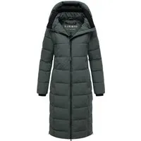 MARIKOO Damen Wintermantel N079 - Steppmantel mit abnehmbarer Kapuze und 6 Taschen - StoneGreen Größe M - Stylischer Steppmantel für kalte Tage. Mit abnehmbarer Kapuze und 6 praktischen Taschen bietet er hohen Tragekomfort und Funktionalität. Erhältlich in 11 Farben und Größen von XS bis 6XL.
