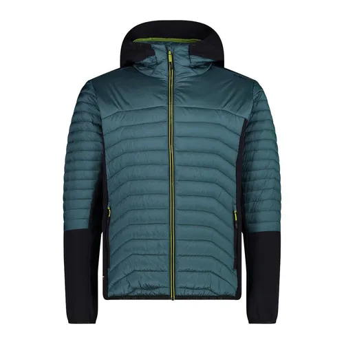 CMP Herren Hybrid Hoodie Jacke 3XL - Blau - Wanderjacke in Größe 3XL, wasserdicht und gefüttert mit fester Kapuze, perfekt für Outdoor-Aktivitäten bei jedem Wetter.