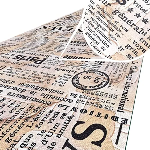 ANRO Küchenteppich Küchenläufer Teppich Läufer Küche abwischbar rutschfest Design Newspaper 100 x 52cm