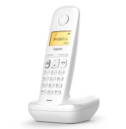 Gigaset WIRELESS LANDLINE PHONE A270 WHITE - Schnurloses Festnetztelefon mit Anrufbeantworter, stilvolles Design und einfache Bedienung