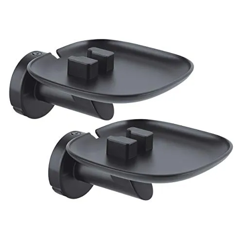 conecto CC50591-2 Premium Wandhalterung für SONOS ONE + SONOS Play:1 - Lautsprecherwandhalterung mit Kabelmanagement, max. Traglast 3kg, ideal für eine saubere Installation und Platzersparnis, 2er-Set in elegantem Schwarz.