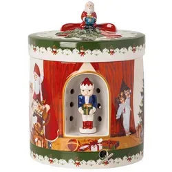 Villeroy & Boch Christmas Toys - Santa bringt Geschenke - Nussknacker-Kategorie: Rundes Porzellan-Paket mit integrierter Spieluhr, die