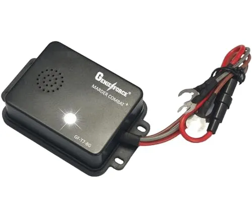 Genieforce® Marder Combat+ Smart Marderschreck Marderschutz, Ultraschallgerät für Autos | Leichter Einbau | Ultrasonic | Wasserdicht | Autobatterie Anschluß - GF-T7-8G