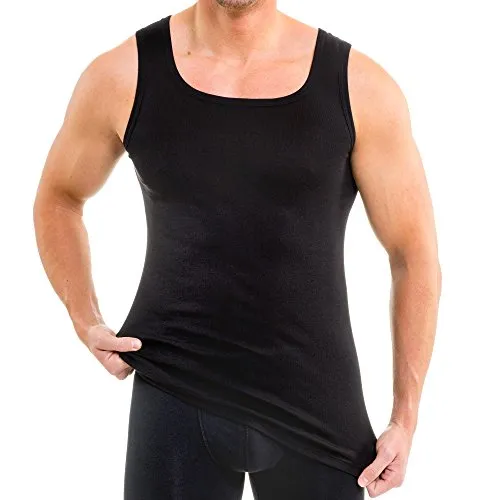 HERMKO 16025 Herren Tank Top angenehm weich Dank Modal Exclusive by, Größe:D 4 = EU S, Farbe:schwarz