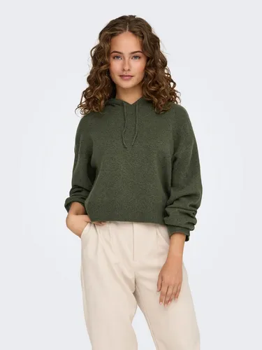 JDY Damen Pullover JDYRUE Life L/S Short Hood PUL KNT NOOS - Stylischer Strickpullover für Damen mit gerippten Ärmelbündchen, ideal für lässige Looks und gemütliche Tage.