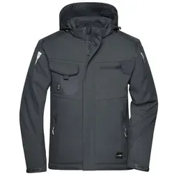 James & Nicholson Winter Softshell Jacke, black, 2XL - Funktionsjacken: Wind- und wasserdicht bis 5.000 mm, atmungsaktiv mit abzippbarer Kapuze und wärmendem Fleecekragen – ideal für kalte Tage!