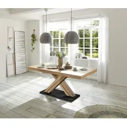 Kulissentisch >Komfort 2< in plankeneiche / graphit