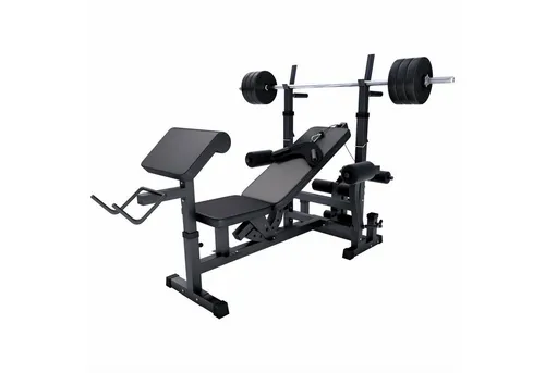 GORILLA SPORTS Kraftstation inkl. Hantelset 100kg - Multifunktionale Fitnessstation für Zuhause - Fitness-Stationen mit vielseitigen Trainingsmöglichkeiten, robuster Bauweise und modernem Design für effektives Ganzkörpertraining im eigenen Zuhause.