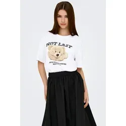 ONLY Kurzarmshirt ONLVIVVI LIFE S/S LOVELY TOP JRS Baumwolle, regular fit, Rundhals weiß M (38)