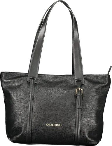 Valentino Bags Damen Schwarze Tasche - Elegante schwarze Schultertasche für Damen, ideal für modebewusste Trendsetterinnen. Mit zwei praktischen Tragegriffen, Innenfächern und auffälligen Kontrasten. Reißverschluss und Logo-Details runden das stilvolle Design ab. Hergestellt aus recyceltem Material.